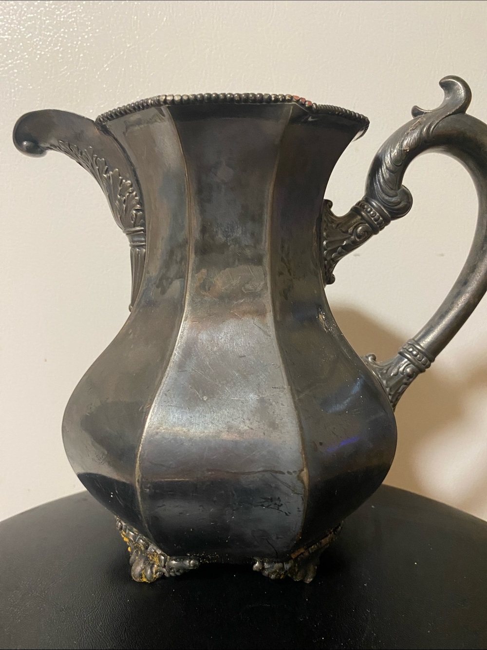 Antique-Style- E G Webster & Son Pitcher w/ spiderweb logo.
